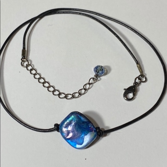 Hand Crafted Jewelry - SJC Opalescent Blue Mother of Pearl Necklace